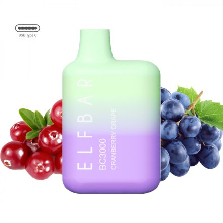 ELF BAR BC3000 - Cranberry Grape 5% Nikotin Einweg e-Zigarette - Aufladbar