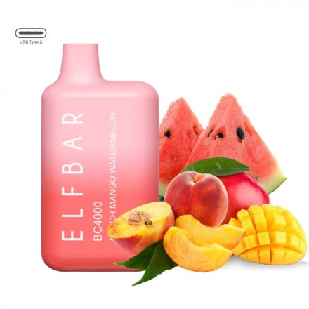 ELF BAR BC4000 - Peach Mango Watermelon 5% Nikotin Einweg e-Zigarette - Aufladbar