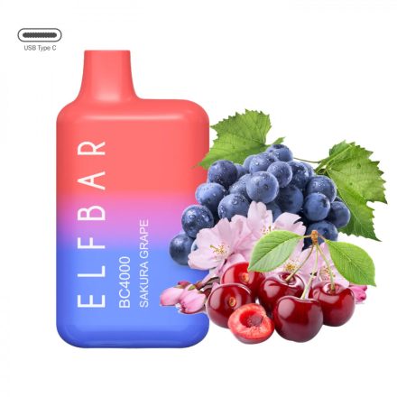 ELF BAR BC4000 - Sakura Grape 5% Nikotin Einweg e-Zigarette - Aufladbar